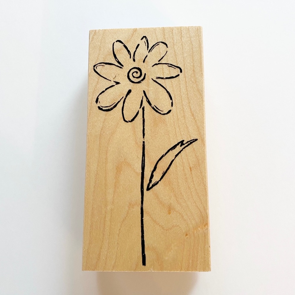 Great Impressions Flower Wood Rubber Stamp